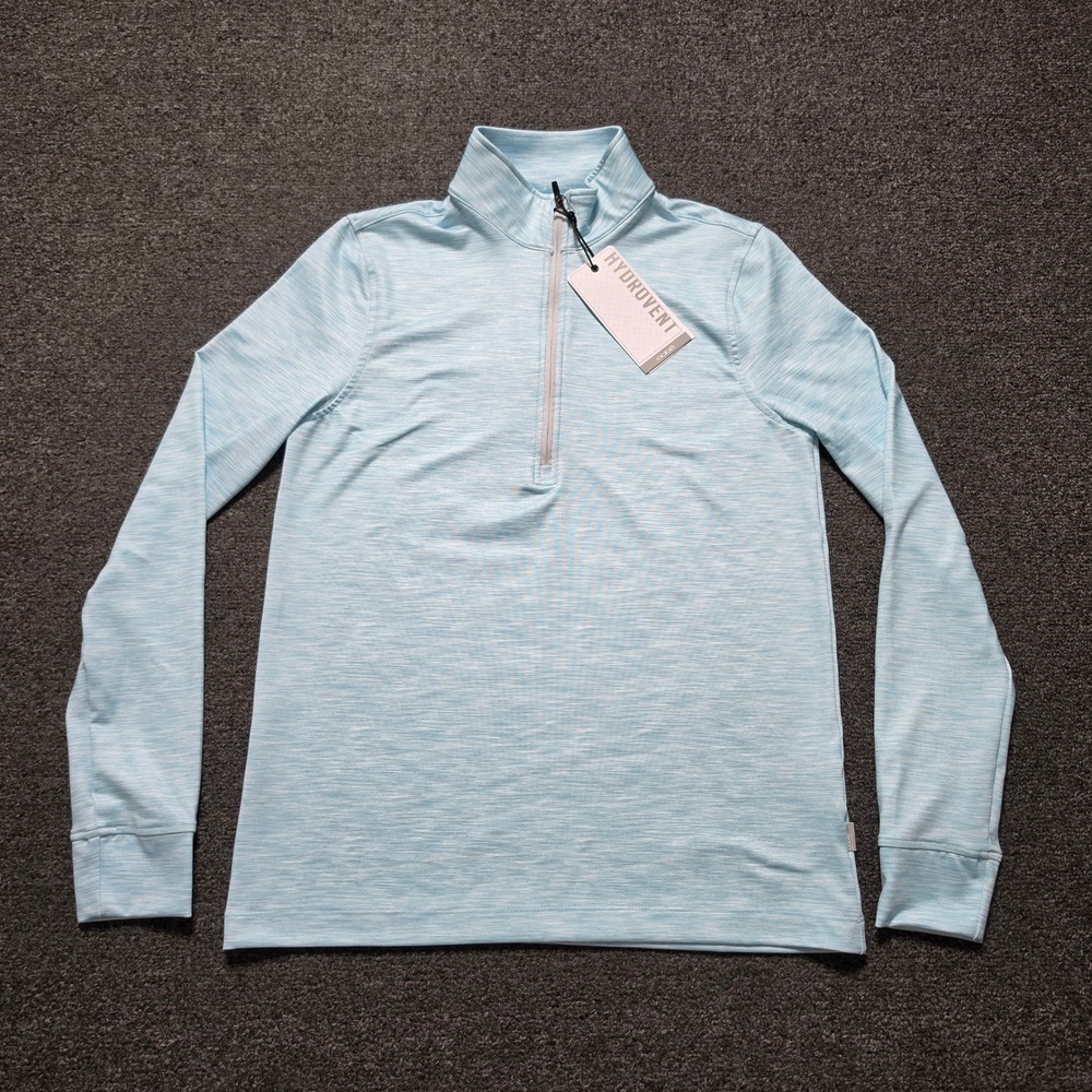 Oobe Hydrovent Quarter Zip Pullover Light Blue Mens XS Space Dye Active Top NEW